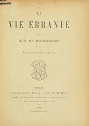 Cover of: La vie errante.