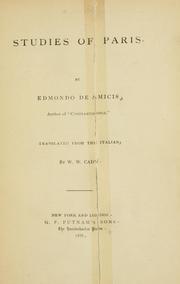 Cover of: Studies of Paris by Edmondo De Amicis