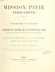 Cover of: Mission Pavie Indo-Chine, 1879-1895: Géographie et voyages. by Auguste Pavie