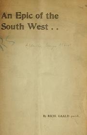 Cover of: An epic of the South west