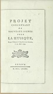 Cover of: Project concernant de nouveaux signes pour la musique.