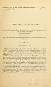Cover of: Appalachian forest reserve, etc. ... by United States. Congress. House. Committee on Agriculture