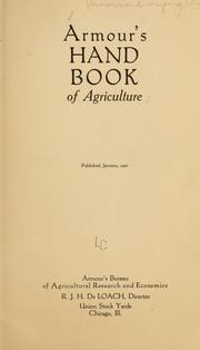 Cover of: Armour's hand book of agriculture. by Armour and Company.