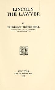 Cover of: Lincoln the lawyer