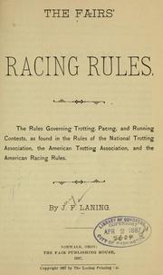 Cover of: The fairs, racing rules by Jay Ford Laning