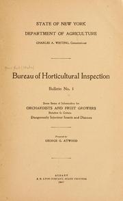 Cover of: Bulletin... by New York (State) Bureau of horticultural inspection