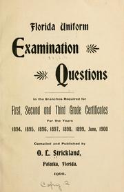 Cover of: Florida uniform examination questions by Strickland, Oscar Lee