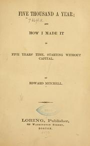 Cover of Five thousand a year by 