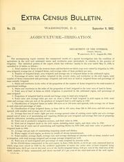 Cover of: Extra census bulletin. by United States. Census Office.