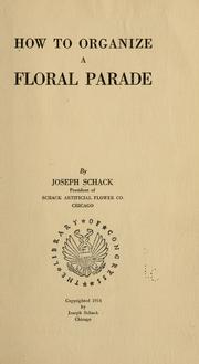 Front cover of How to organize a floral parade by Unknown
