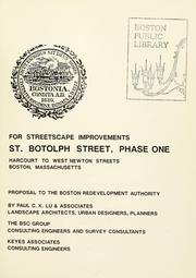 Proposal to the Boston redevelopment authority for streetscape improvements, st. Botolph street, phase one, harcourt to west Newton streets, Boston, Massachusetts