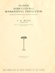 Cover of: Mann's agricultural bookkeeping instructor by Jasper Dalton Mann