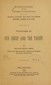 Cover of: Our sheep and the tariff. by Lewis, William Draper