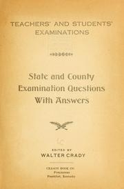 Cover of: Teachers' and students' examinations. by Crady, Walter