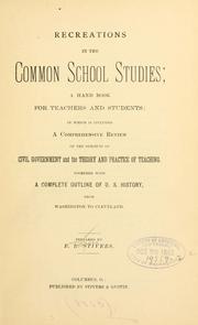 Cover of: Recreations in the common school studies by Emmons B. Stivers