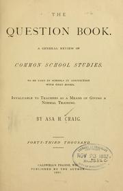 Cover of: The question book. by Craig, Asa H.