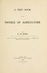 A text book of the physics of agriculture