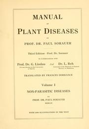 Cover of: Manual of plant diseases | Paul Sorauer
