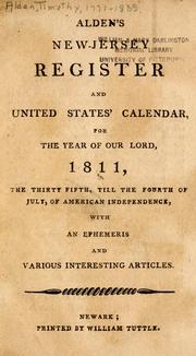 Cover of: Alden's New-Jersey register and United States' calendar by Alden, Timothy