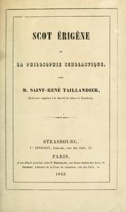 Scot Erigène et la philosophie scholastique by Taillandier, St. Réné