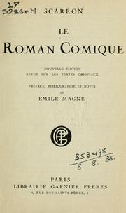Cover of: Le roman comique by Scarron Monsieur