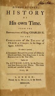 Cover of: Bishop Burnet's history of his own time by Burnet, Gilbert