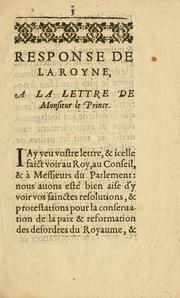 Cover of: Responce de la royne, a la lettre de Mr. le prince.