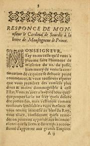 Response de monsievr le cardinal de Sovrdis a   la lettre de monseigneur le prince by Sourdis, François d'Escoubleau Cardinal