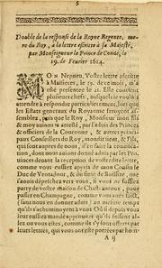 Cover of: Dovble de la response de la royne regente, mere dv roy: à la lettre escritte à sa Majesté, par Monseigneur le prince de Condé, le 19. feburier 1614