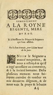 Remerciment a la Royne Regente, Mere du Roy