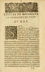 Cover of: Epistre de Monsievr le President de Thov au Roy