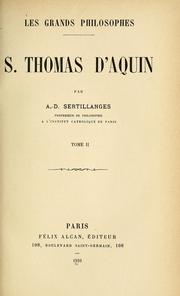 Cover of: S. Thomas d'Aquin