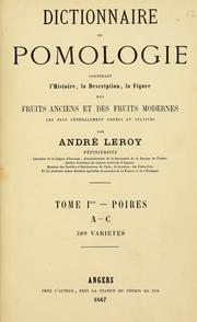 Cover of: Dictionnaire de pomologie by Leroy, André of Sceaux.