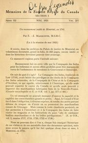 Cover of: recensement inedit de Montreal en 1741