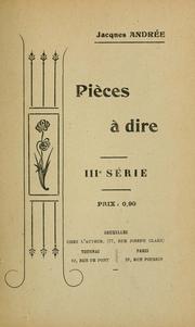 Cover of: Pièces à dire.