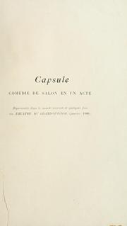 Cover of: Capsule: comédie de salon en un acte.