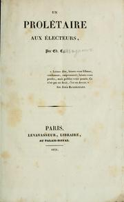 Cover of: Un prolétaire aux électeurs