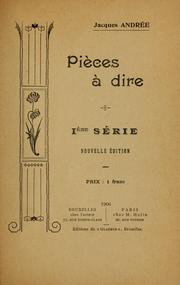 Cover of: Pièces à dire.