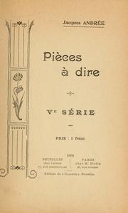 Cover of: Pièces à dire.