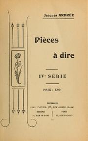 Cover of: Pièces à dire.