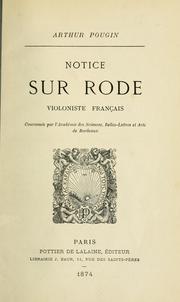 Notice sur Rode, violoniste français by Arthur Pougin