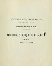Cover of: Répertoire numérique de la série 5 (cultes) dressé par A. Lavoine, chef de bureau, sous la direction de Eugène Déprez, archiviste départemental