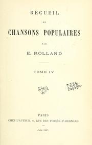 Cover of: Recueil de chansons populaires.
