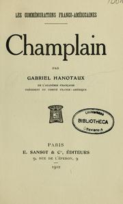 Cover of: Champlain