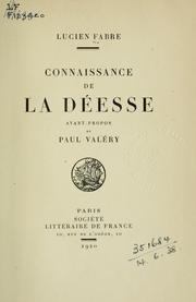 Cover of: Connaissance de la déesse by Lucien Fabré