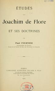 Etudes sur Joachim de Flore et ses doctrines by Paul Eugene Louis Fournier