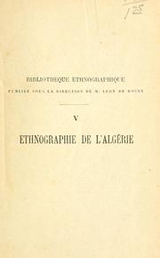 Cover of: Ethnographie de l'Algérie