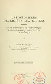 Cover of: Les médailles décernées aux Indiens by Victor Morin