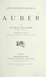Cover of: Auber by Charles Malherbe