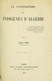 Cover of: La conscription des indigènes d'Algérie.